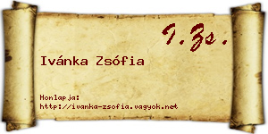 Ivánka Zsófia névjegykártya