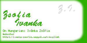 zsofia ivanka business card