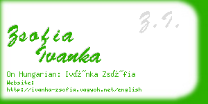 zsofia ivanka business card